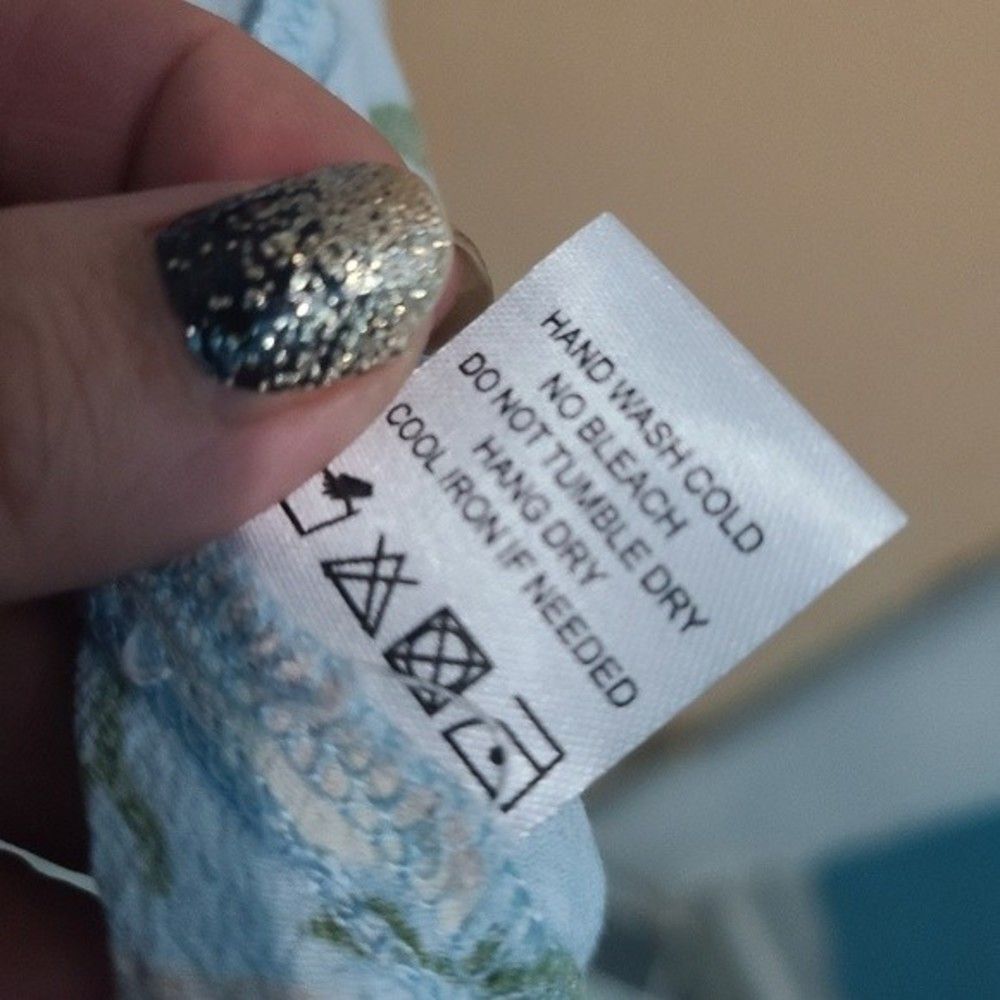 Privacy Please Delta floral cold shoulder wrap Dress light Blue XS - Picture 11 of 11